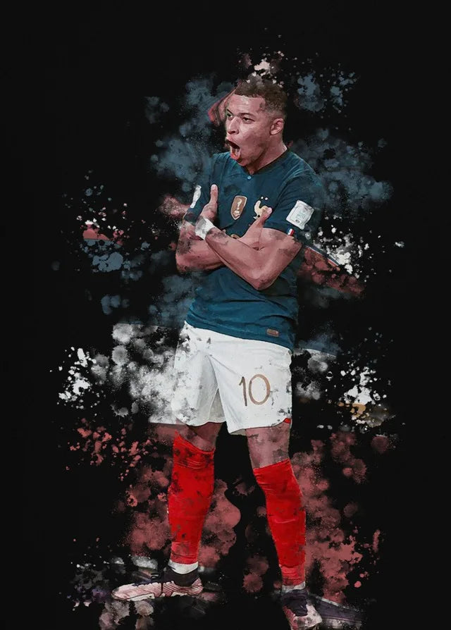 Kylian Mbappe #1 | Jubel | Sportposter | Die Geschwindigkeit, das Können und der Geist einer Fußballlegende