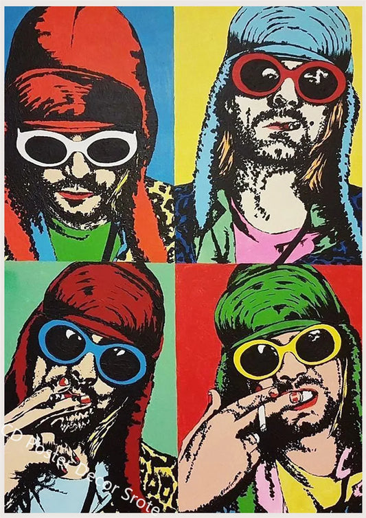 Kurt Cobain Poster | Rock Music Art | Home Room Decor | Bar Cafe Aesthetic | Wall Art Sticker