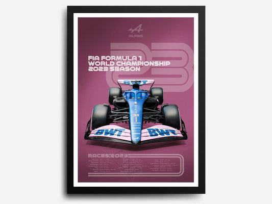 Alpine | Esteban Ocon | Pierre Gasly | Dynamic 2023 F1 Team Championship Season Poster