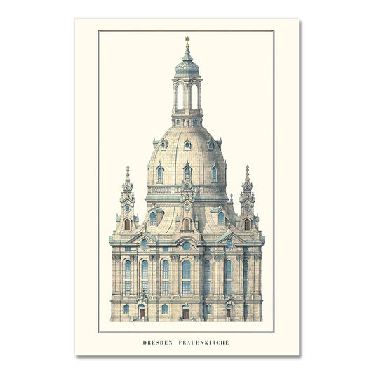 Frauenkirche | Dresden | Germany | Baroque Church Restoration | German Architectural Resurgence | Historical Architecture Posters