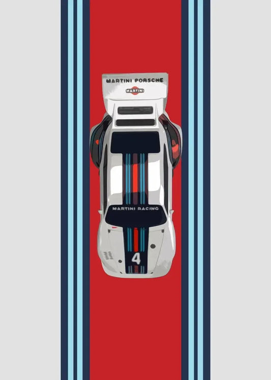 Porsche 911 Martini | Vintage Racing Poster | Martini Porsche Elegance on the Track | Stylish Racing Heritage