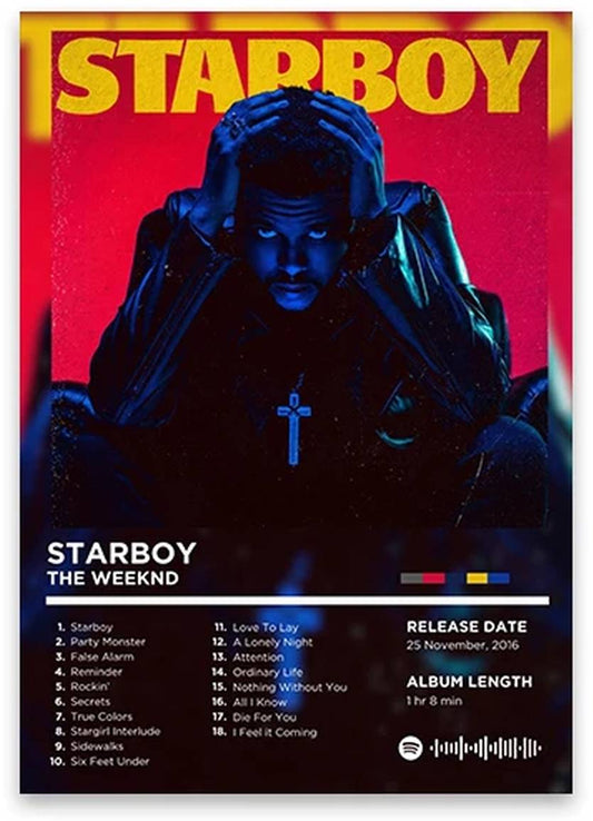 Starboy | The Weeknd | Rhyme Legends | Iconic Rap Album Art Collection | Hip Hop | Album Cover