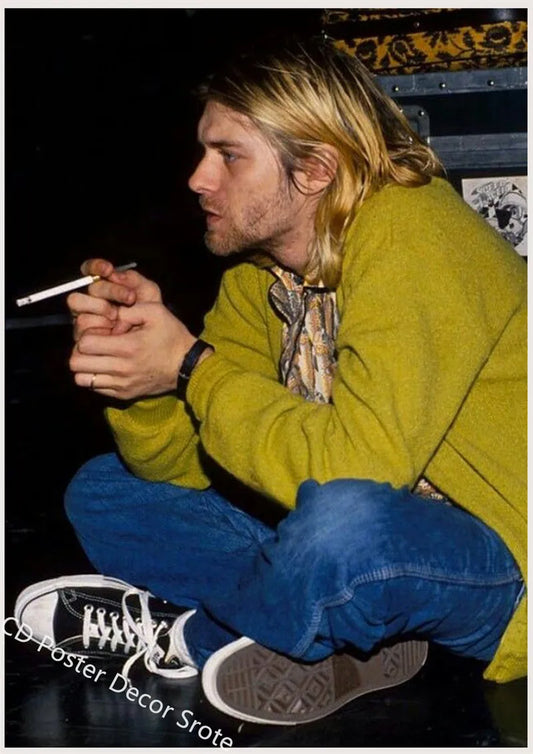 Kurt Cobain Poster | DIY Home Decor | Rock and Roll Art | Aesthetic Music Wall Painting | Bar Cafe Decor