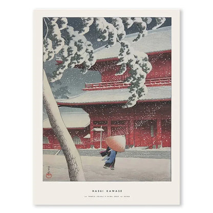 Zojoji-Tempel im Schnee | Hasui Kawase Ukiyo-e