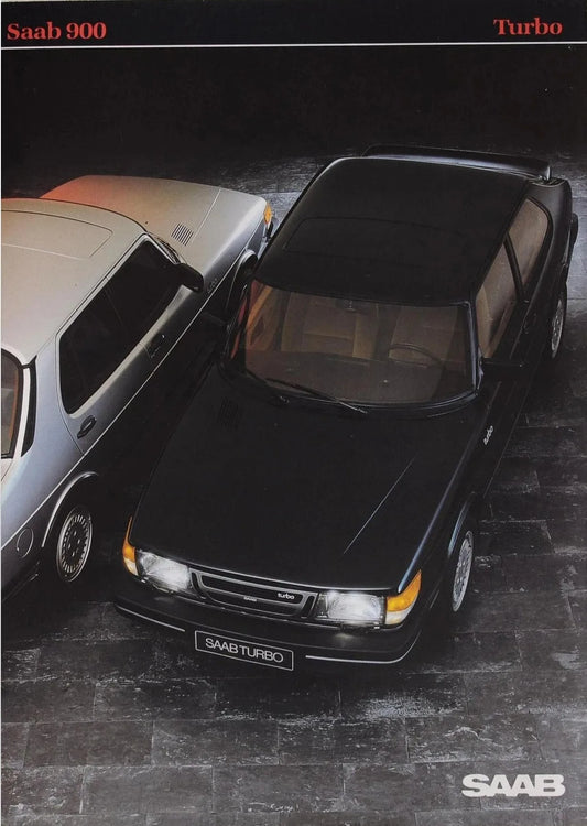 Saab 900 Turbo | Vintage Saab | Iconic Saab 900 in Classic Black and Silver | Collectible Saab Car Posters