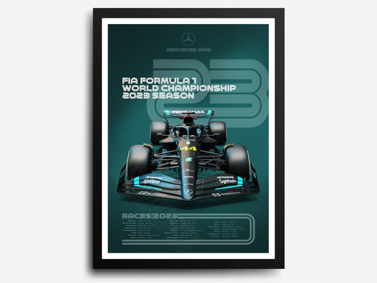 Mercedes AMG Petronas | Lewis Hamilton | George Russell | Official 2023 Formula 1 Season Poster