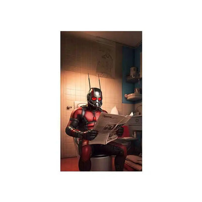 Marvel-Comic-Poster | Superhelden-Badezimmer-Wandkunst | Lustiges Spiderman-Dekor beim Zeitunglesen | Cartoon-Leinwand