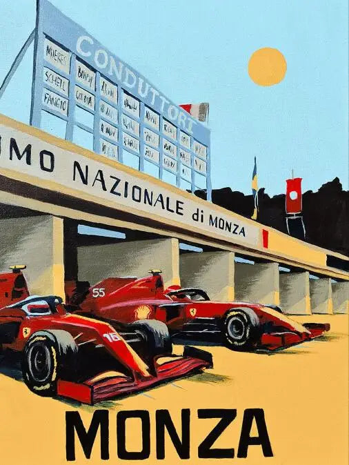 Monza | Poster zum Formel-1-Rennerlebnis 2022 | Intensive Rennstrecken-Action | Motorsport-Wandkunst