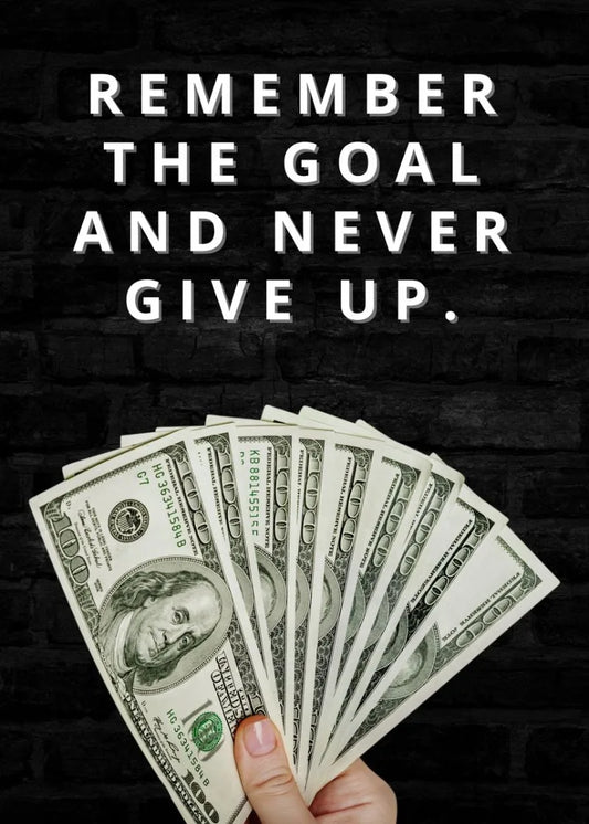 Goal Motivation Dollar Fan Poster for Success-Driven Home Offices | Home Decor | Decoration Poster