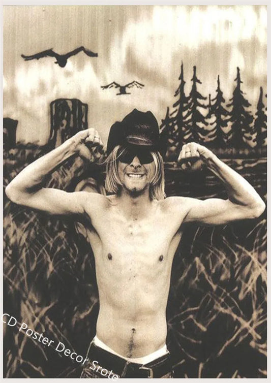 Kurt Cobain Poster | Aesthetic Rock Music Art for Home Bar Cafe Decor | DIY Room Wall Sticker Painting