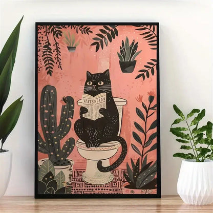 Black Cat | Retro Quote | Bathroom Decor
