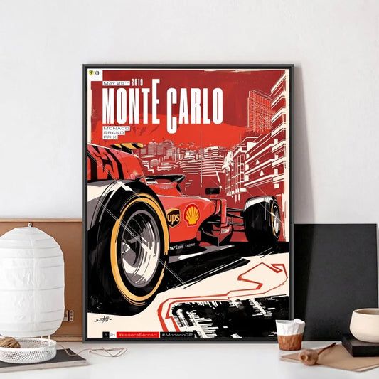 Vintage 80S Car F1 Racing No Framed Poster Kraft Club Bar Paper Vintage Poster Wall Art Painting Bedroom Study Stickers