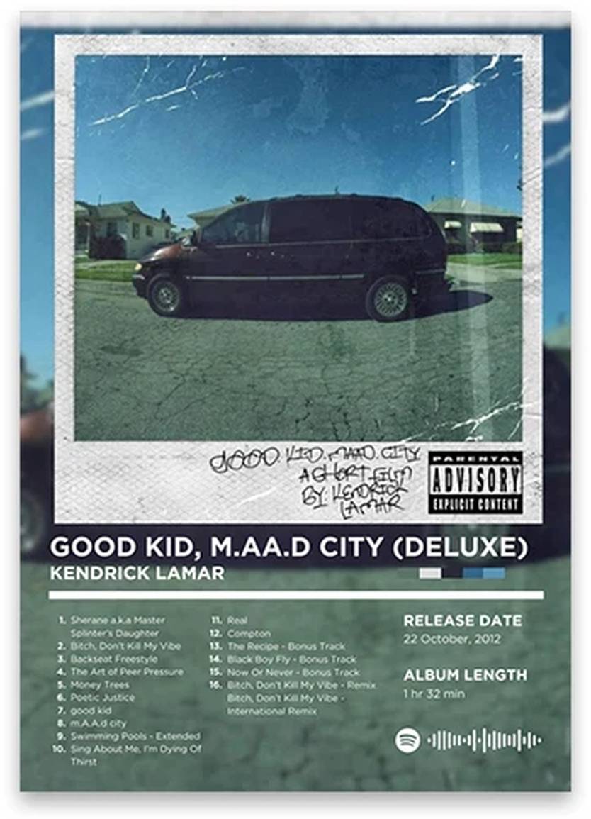 Good Kid, m.A.A.d city (Deluxe) | Kendrick Lamar | Rhyme Legends | Iconic Rap Album Art Collection | Hip Hop | Album Cover