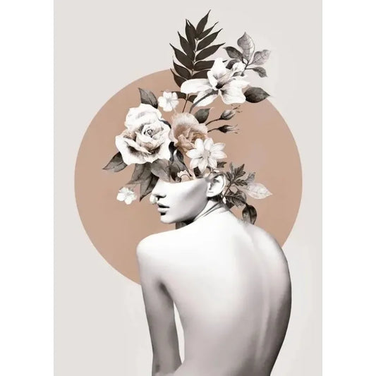 Vintage Flower Heads | Blossoms of the Mind | Floral Woman | Garden of Reflections: A Lush Floral Aura