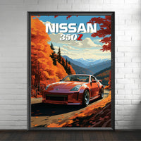 Retro-Poster, Leinwandmalerei, japanisches Auto, 1990er-Jahre, klassisches Auto, Nissan Skyline GT-R R34, Wandkunst, Bilder, Home Interior Decor