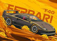 Rot Schwarz Luxus Auto Ferraris-F40 Poster und Drucke Leinwand Malerei Wand Kunst Bilder Moderne Wohnzimmer Büro Wohnkultur