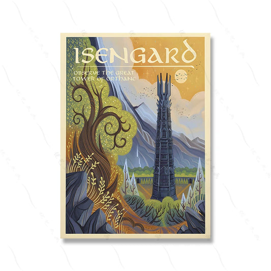 Gondor | Minas Tirith, City of Kings: Majestic Capital of Gondor Poster – Explore the Fortified City with this Lavish Art Print, a Must-Have for Admirers of Royal Elegance and Historical Strongholds