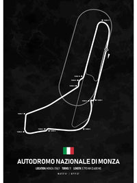 Autodromo Nazionale di Monza Formel 1 Poster | Italien | Monza | Legendäre Grand-Prix-Strecke von Monza | Poster zur Hochgeschwindigkeits-F1-Rennstrecke