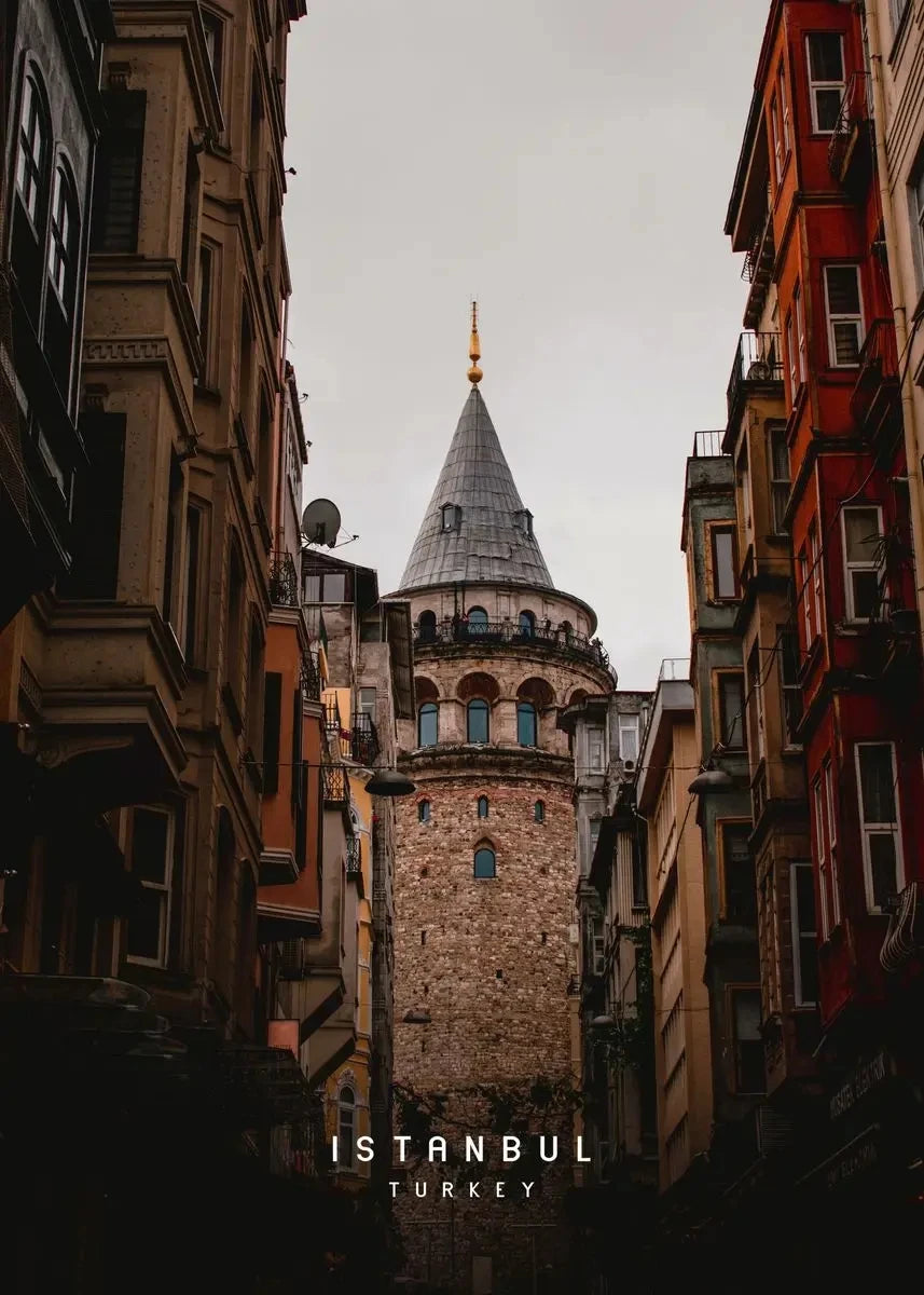 Galata Tower | Istanbul | Constantinople | Turkey | Medieval Stone Tower in Historic Istanbul | Vibrant Turkish Scenes for Your Walls