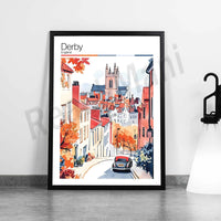 Inverness, Hereford, Dundee, Derby, Chester, Cardiff, Blackpool, Birmingham, Belfast, Basingstoke England UK Reisekunstplakat