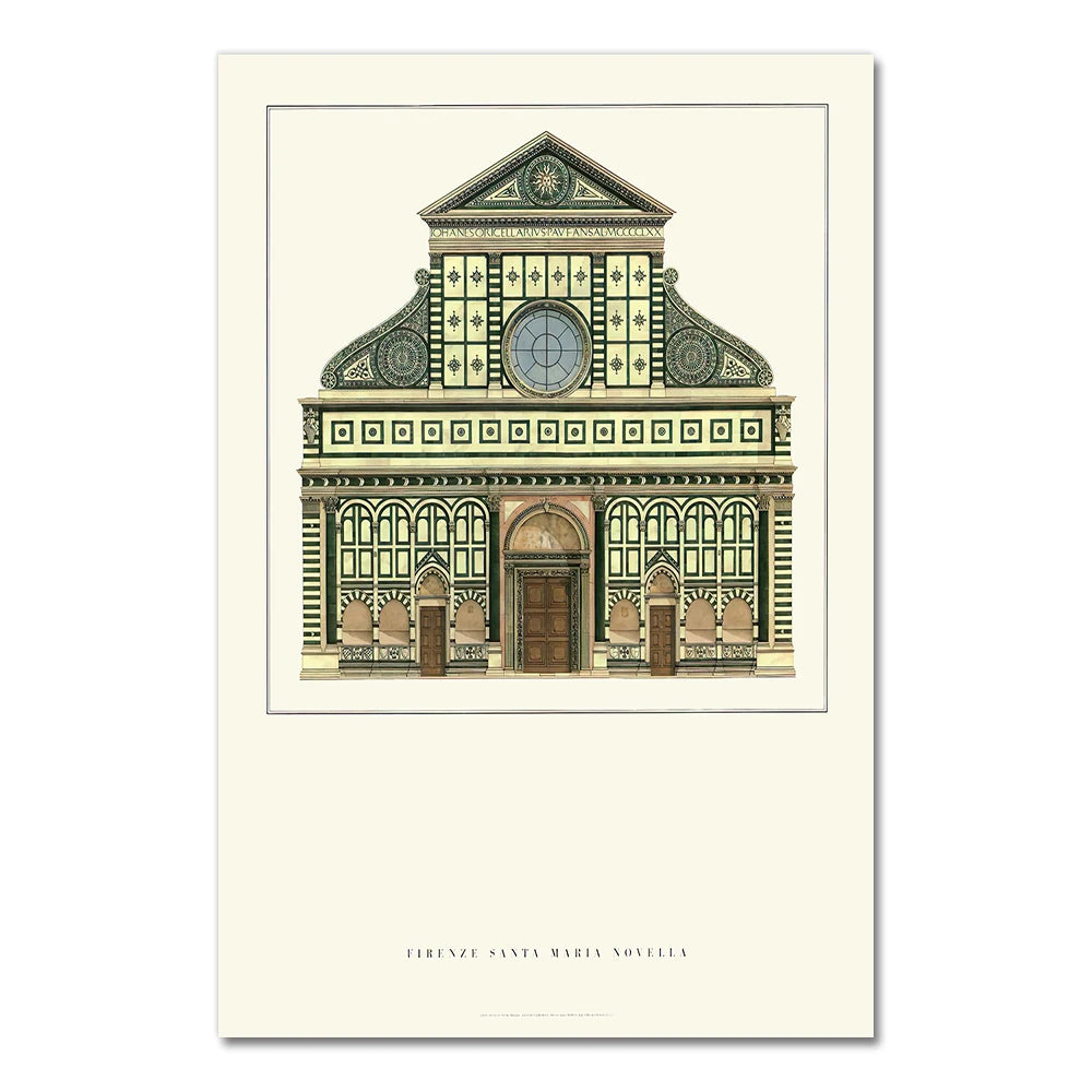 Santa Maria Novella | Florence | Italy | Renaissance Church Architecture | Italian Architectural Marvels | Classic Architecture Posters