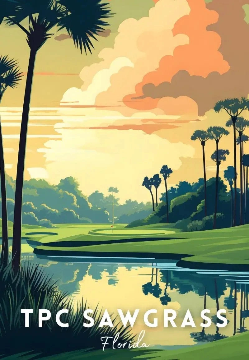 A Tribute To The World's Greatest Golf Courses | Golf Poster | Florida | TPC Sawgrass