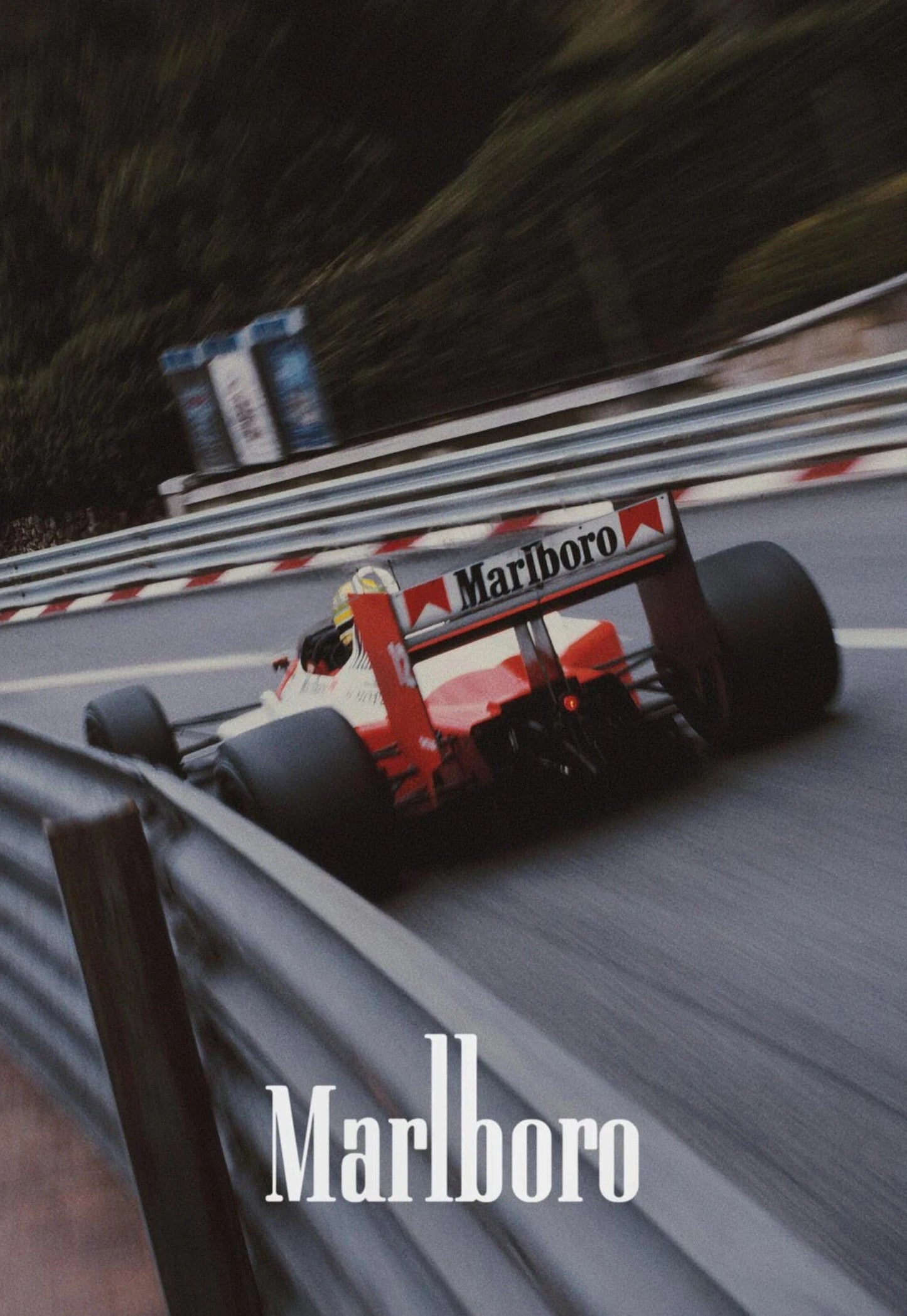 Vintage-Formel-1-Poster | Großer Preis von Spa-Francorchamps | McLaren-Tribut | Ayrton Sennas Vermächtnis | F1-Rennkunst-Dekor