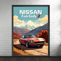 Retro-Poster, Leinwandmalerei, japanisches Auto, 1990er-Jahre, klassisches Auto, Nissan Skyline GT-R R34, Wandkunst, Bilder, Home Interior Decor