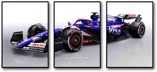 Formula 1 | Visa Cashapp RB 3-Piece Wall Art | Alpha Tauri | Racing Car Poster Set | 3-Piece Wall Art | Red Bull Vivid Display | Home Decor | Motorsport Prints | F1 Collectibles