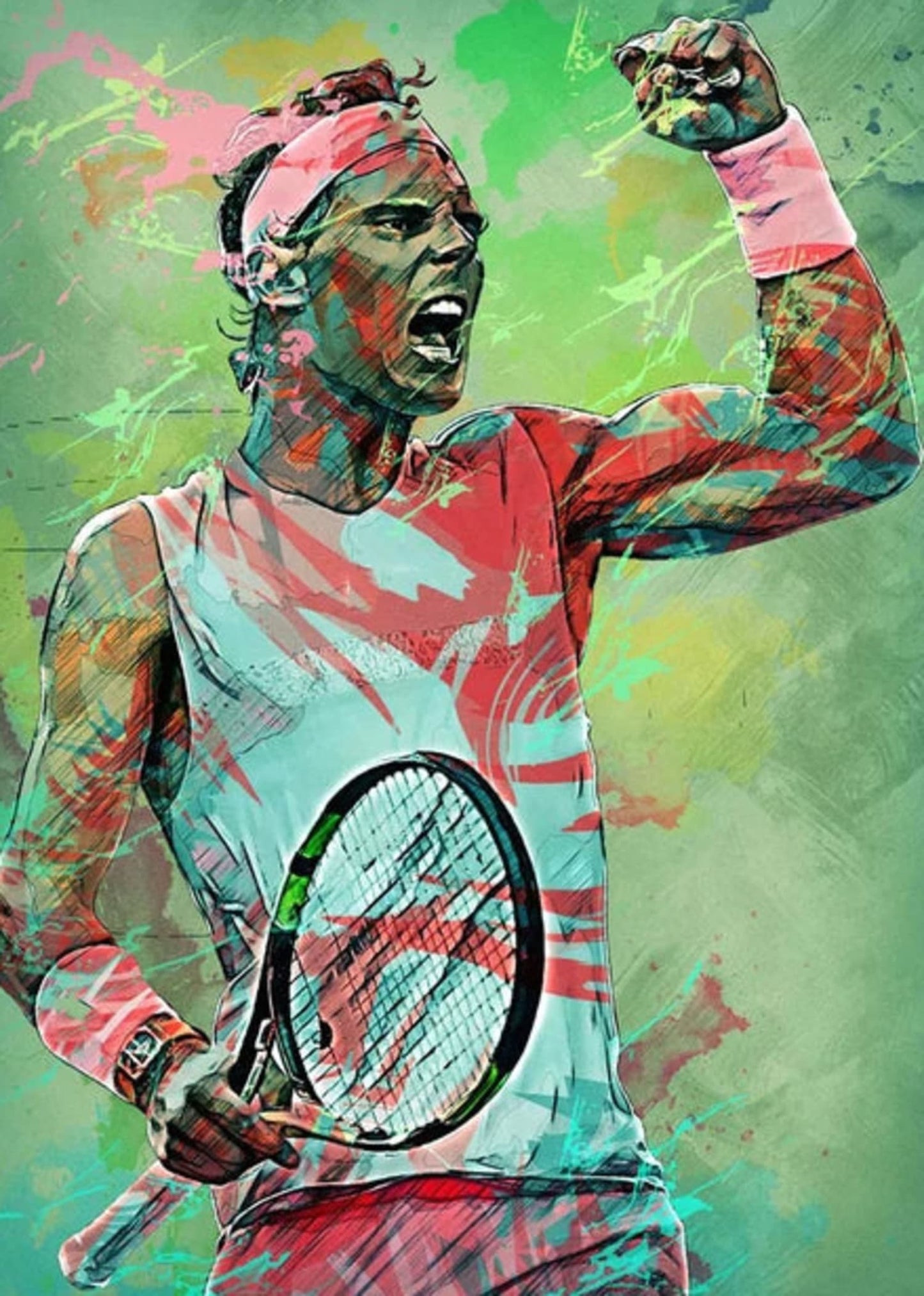 Rafael Nadal Abstract | Tennis Legende Kunst