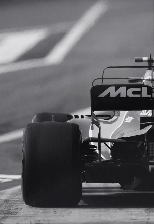 Black and White Vintage F1 Monaco Racing Poster | Canvas Painting | Wall Art | Home Decor | Sports Car Photo | Retro Racing Car Artwork | Classic Motorsport Picture