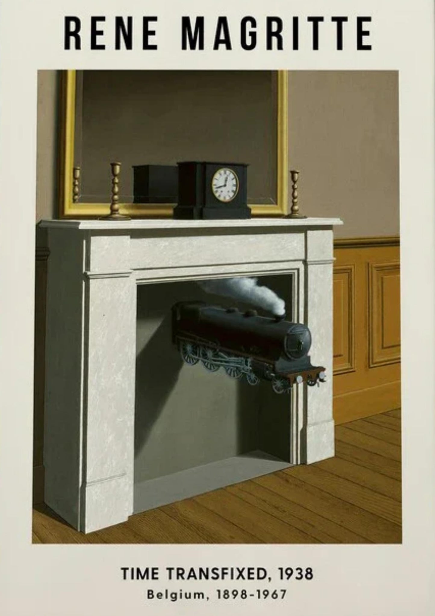 René Magritte | Tijd Versteend 1938 | Surrealisme | Vintage Stoomtrein