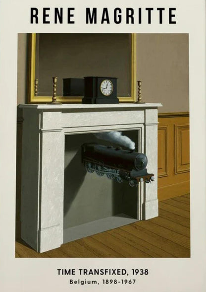 René Magritte | Tijd Versteend 1938 | Surrealisme | Vintage Stoomtrein