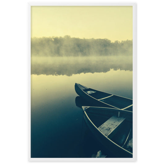 Boats in Fog - Poster