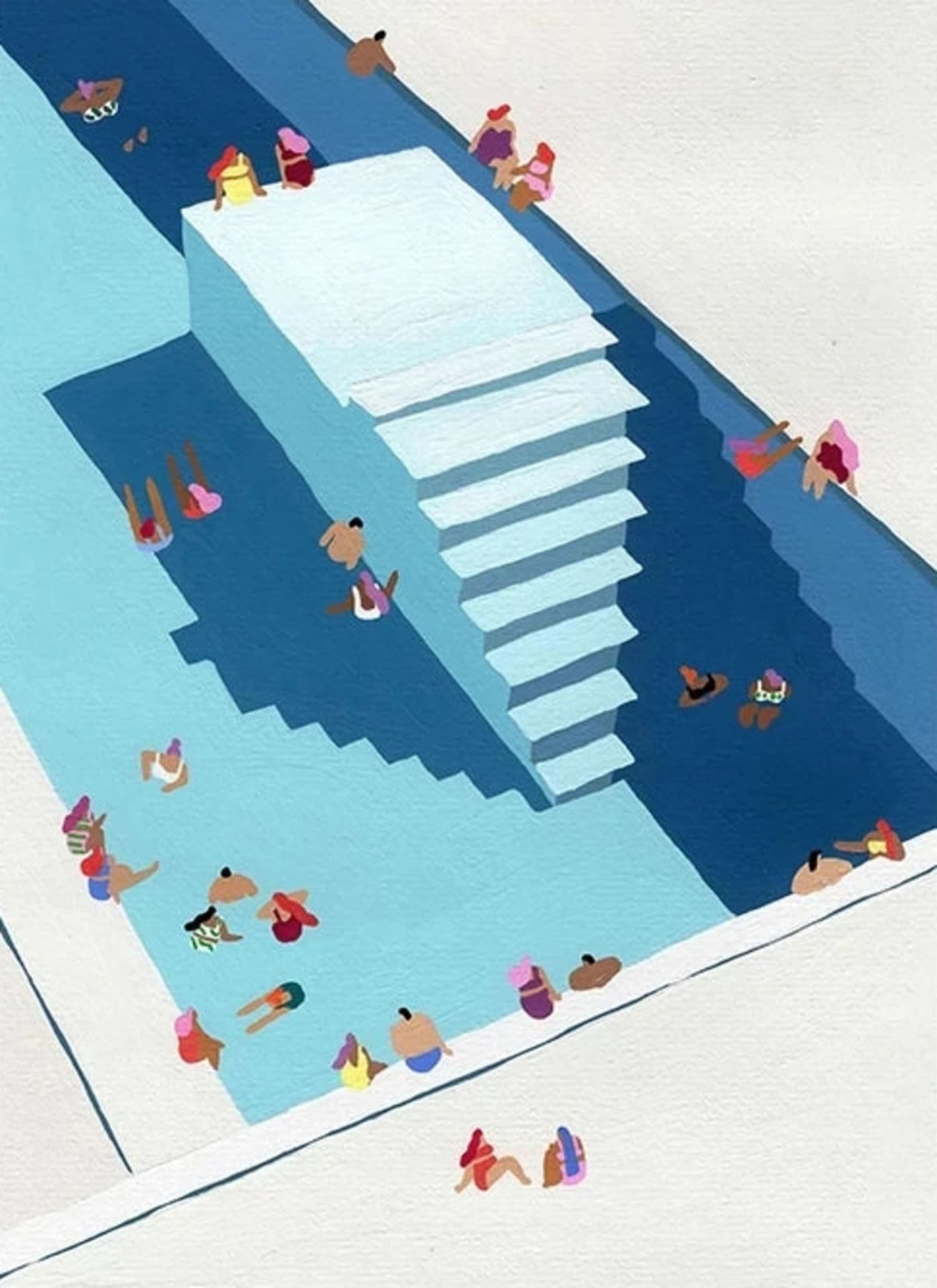 Stairway to Blue Poster | Abstract Art Print | Home Wall Decor | Modern Interior Design | High-Quality Visual Artwork | Blue Tones