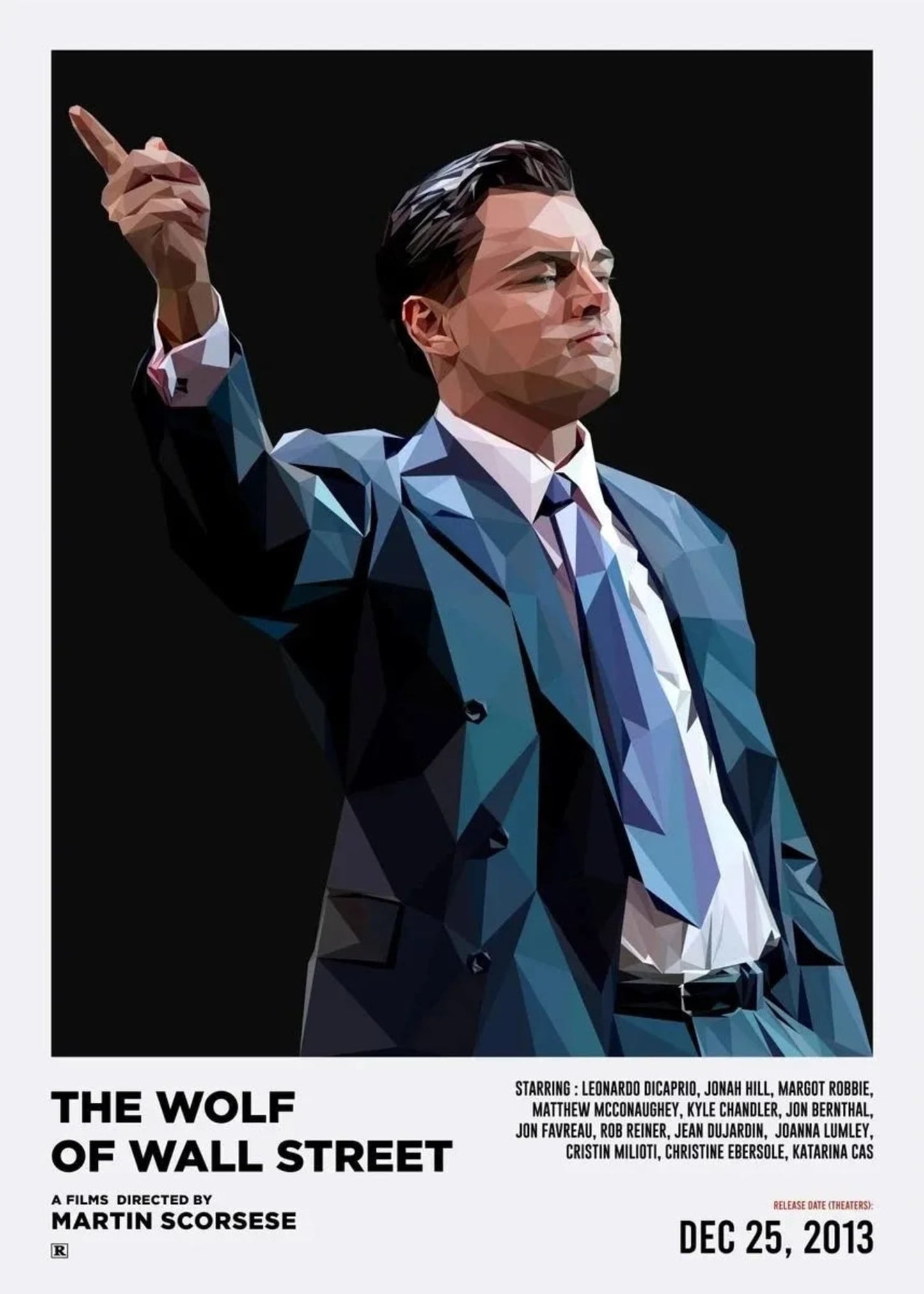 Leonardo DiCaprio | The Wolf of Wall Street | Klassisches Filmplakat | Leinwandkunst | Wohndekor | Wanddruck