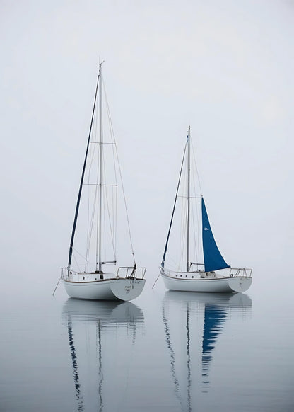 Twee Zeilboten | Serene Nautische Kunst