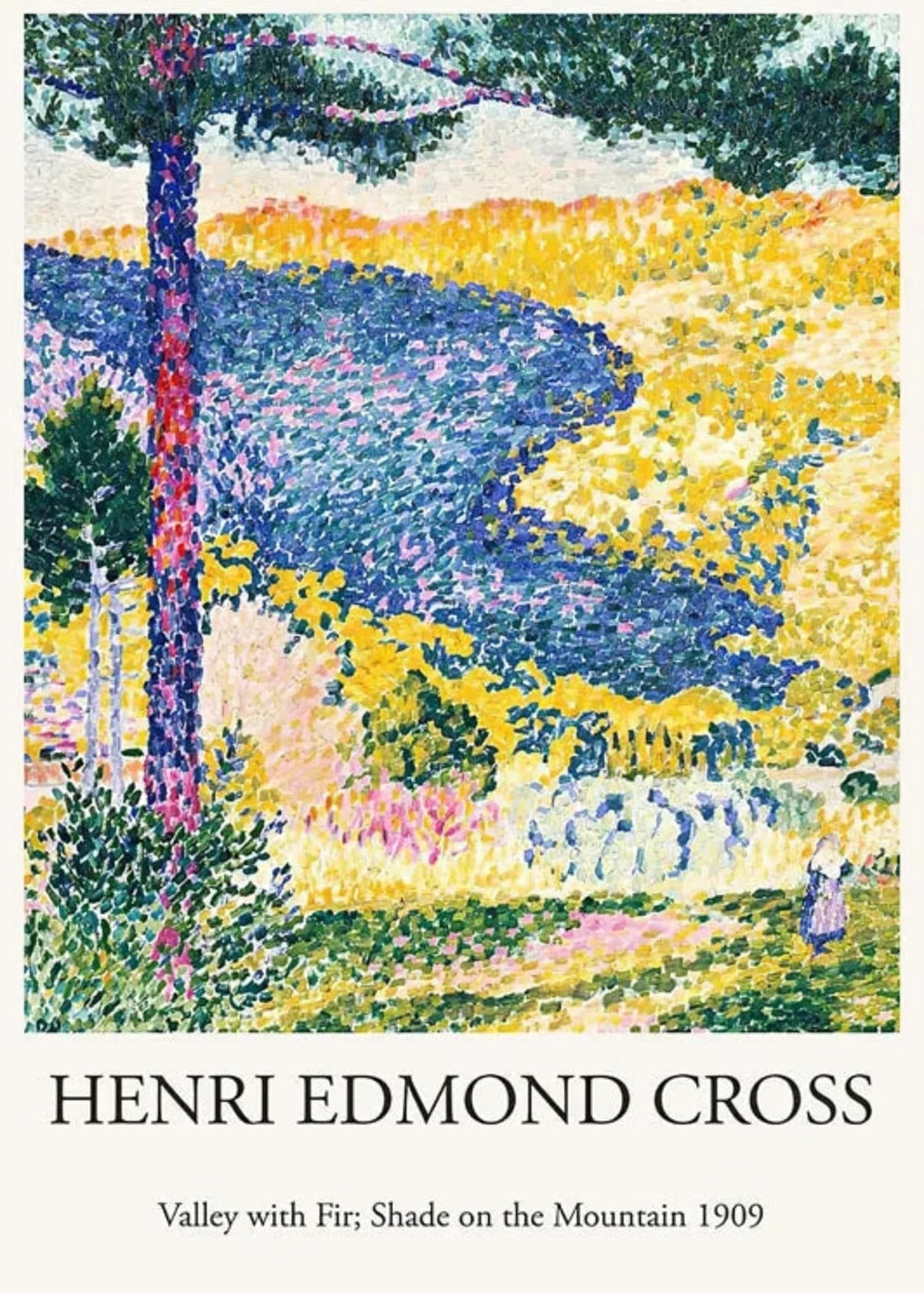 Henri Edmond Cross | Tal mit Tannen | Impressionistische Landschaft