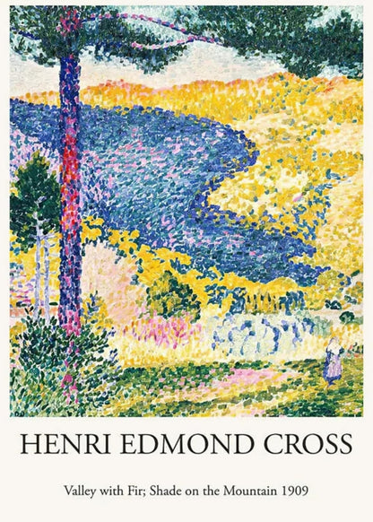Henri Edmond Cross | Tal mit Tannen | Impressionistische Landschaft