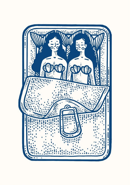 Twin Sardines | Dekoratives Küchenkunst-Poster