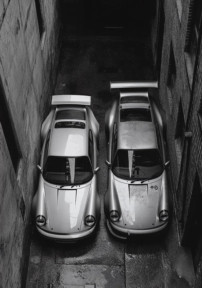 Retro Porsche | Black & White Vintage Race Cars