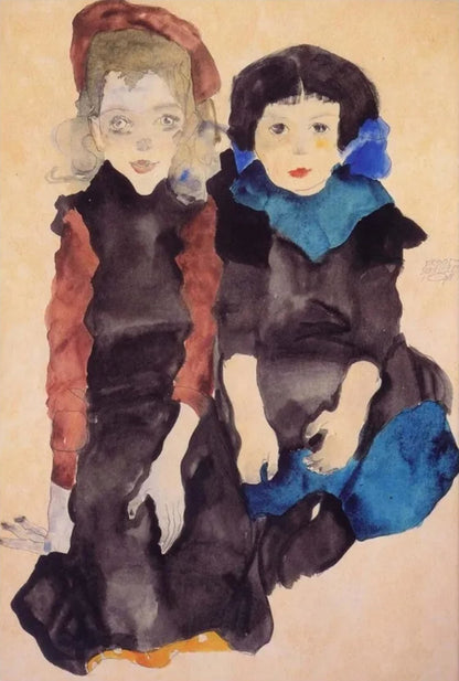 Egon Schiele | Zussen in Expressie | Kindportret