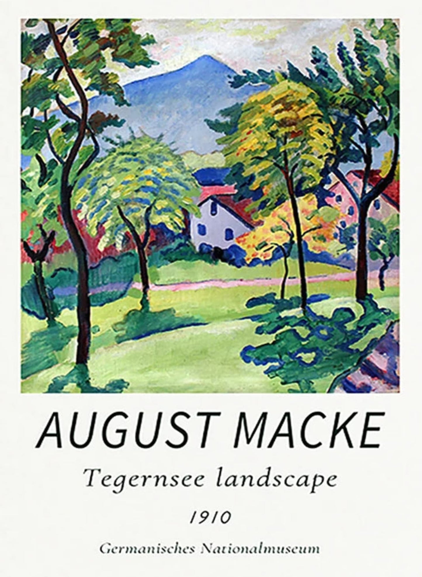 August Mack | Tegernsee Landschaft 1910 | Kunstdruck | Vintage-Kunstwerk-Poster | Wanddekoration | Malerische Natur | Impressionistische Landschaft | Wohndekor-Poster