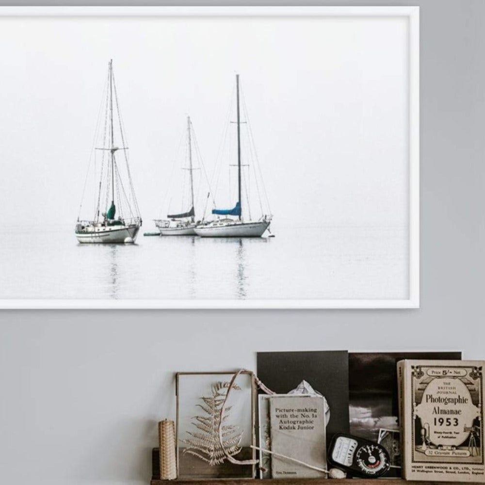 three sailing boats - poster