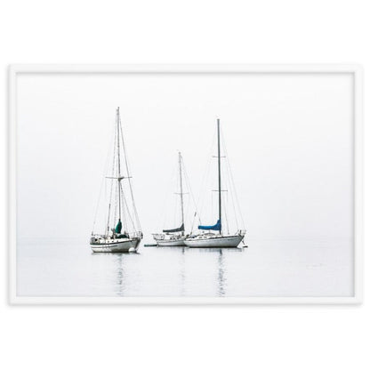 three sailing boats - poster