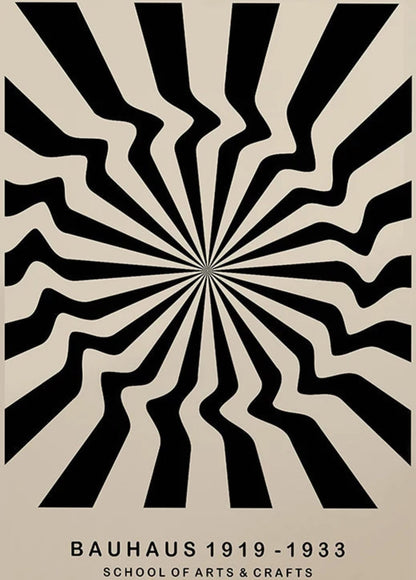 Bauhaus-Illusion | Modernes Kunst-Perspektivposter | Geometrisches Design | Wanddekoration | Ästhetik für Zuhause und Büro | Zeitgenössische Kunstwerke | Bildende Kunst für Wohnzimmer und Schlafzimmer | Hochwertiger Druck