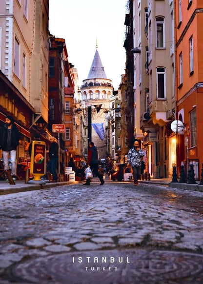 Galata Tower | Istanbul Street View | Vibrant Urban Scene