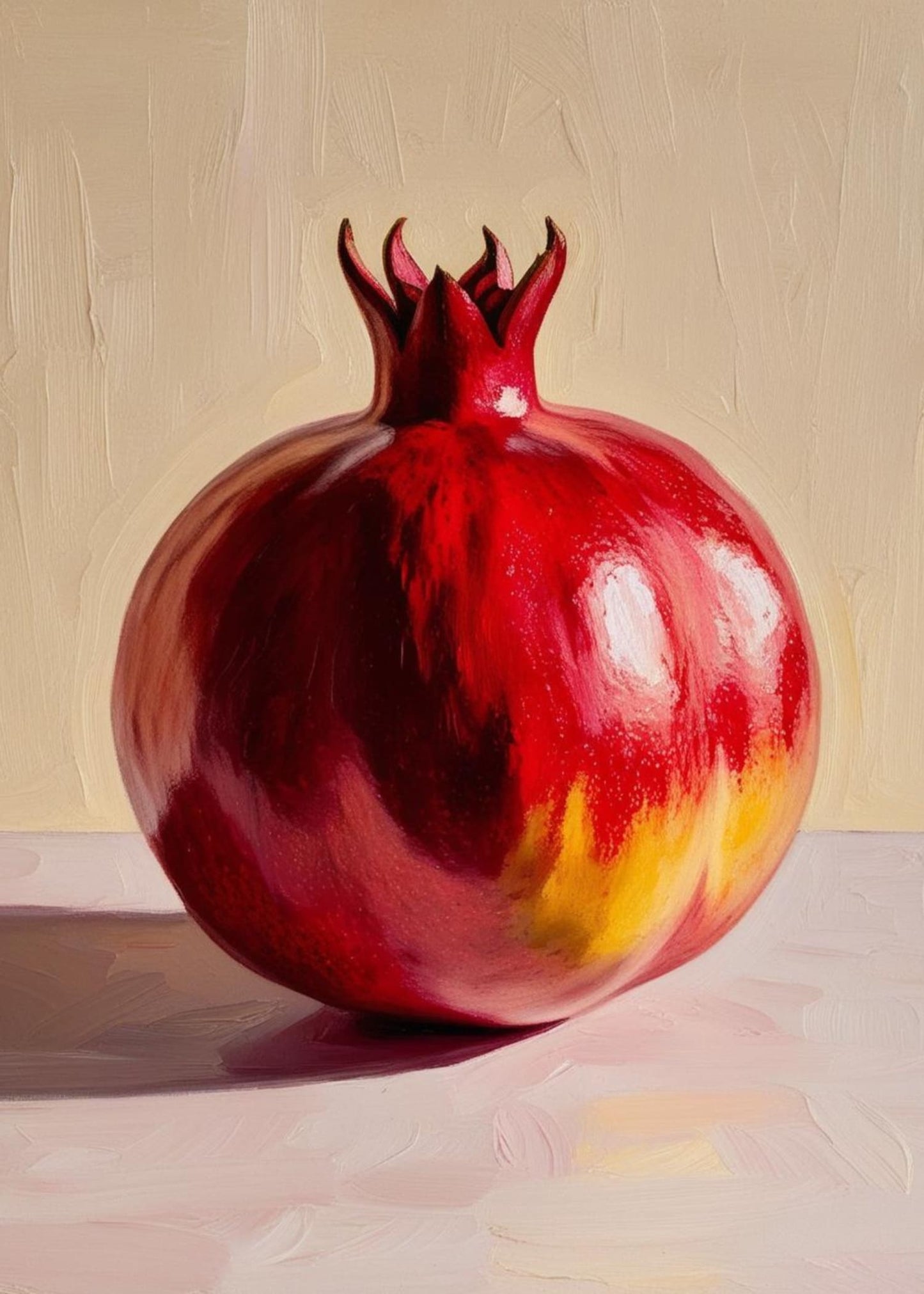 Fruits Gallery Poster | Vibrant Pomegranate Artwork | Home Decor Wall Art | Colorful Botanical Print