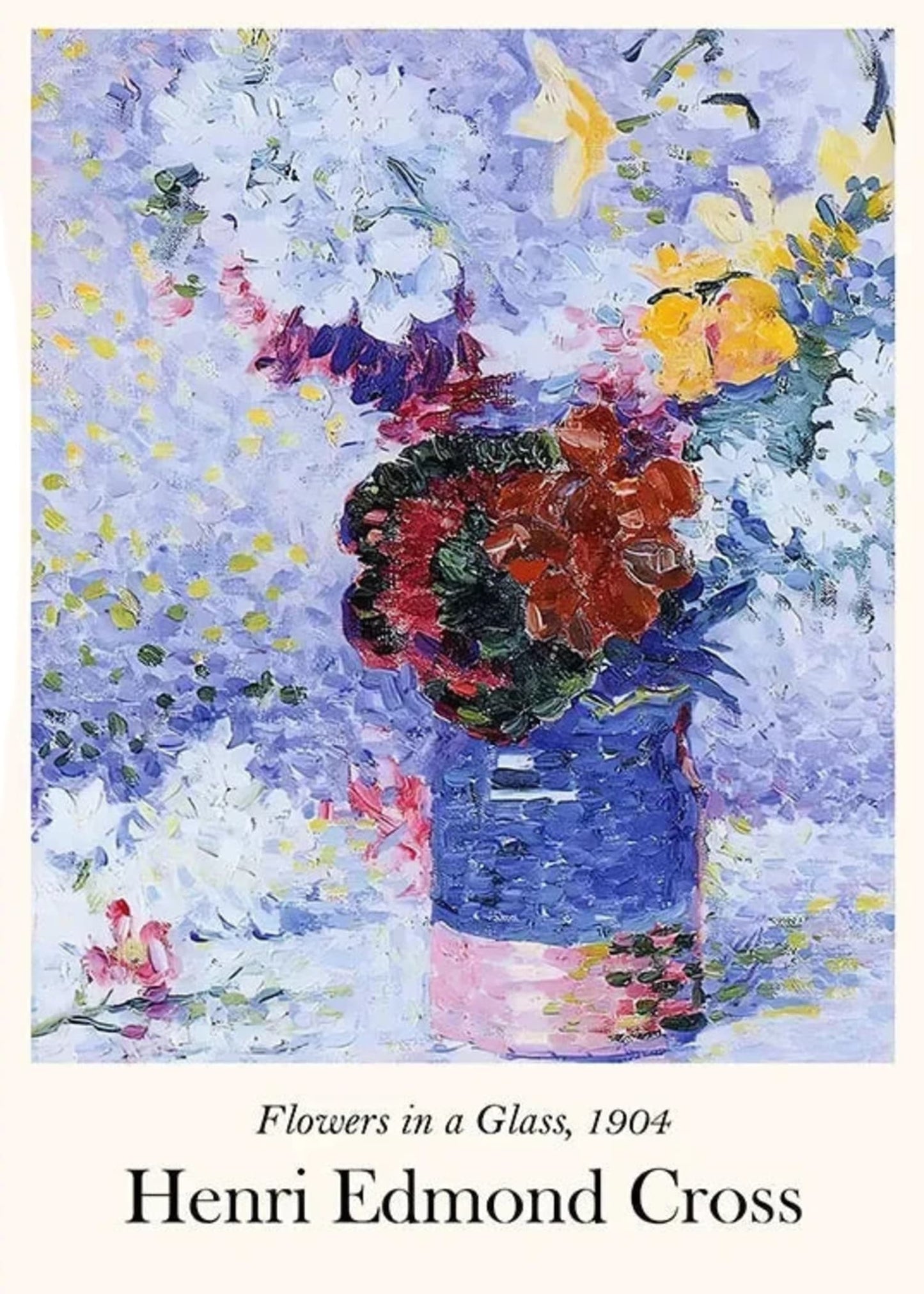 Henri Edmond Cross | Blumen im Glas | Impressionistische Blumenkunst