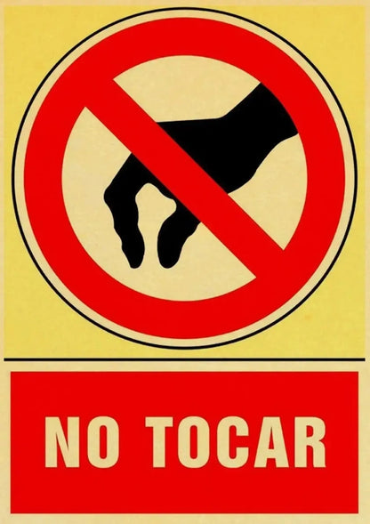 Tocar verboten | Vintage-Warnschild | Retro-Stil
